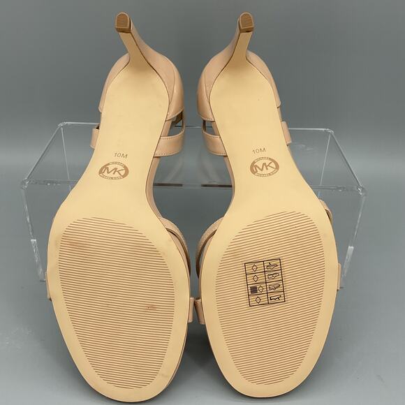 NEW Michael Kors Women’s Kimberly Faux Patent Leather Sandals Beige Size 10M - Picture 8 of 10